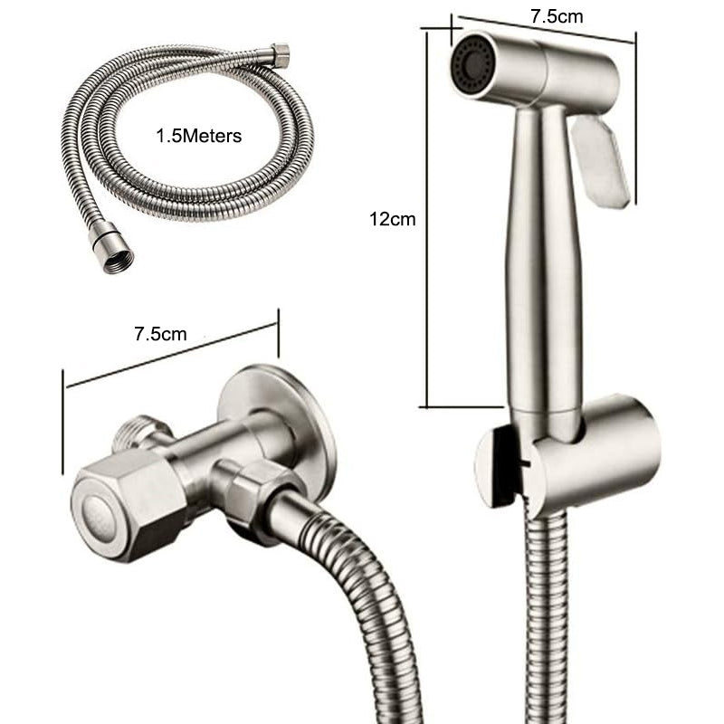 Stainless Steel Handheld Douche Bidet Toilet Sprayer Bathroom Accessory