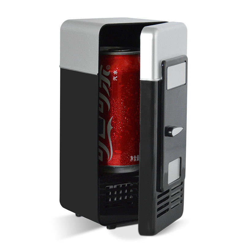 Hot and Cold Single Can Mini Desktop Beverage Refrigerator- USB Plugged-in