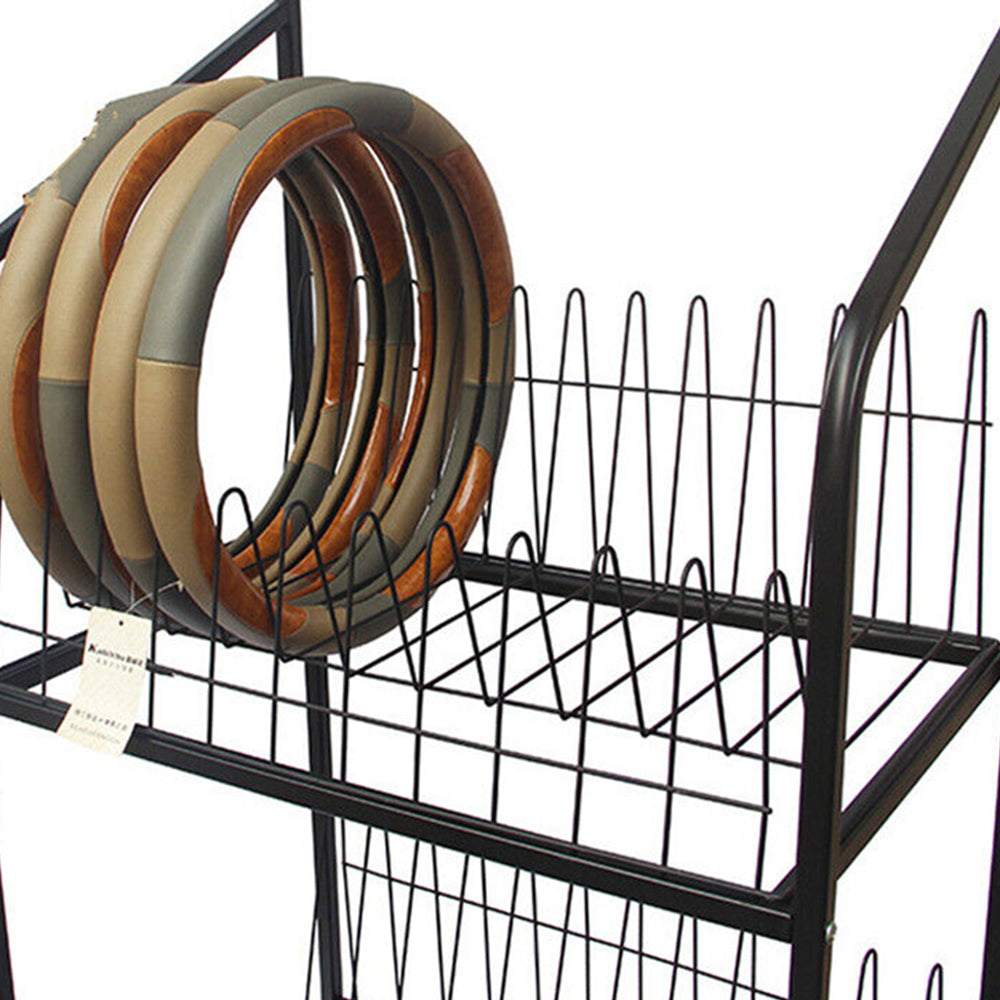 Free Standing Steering Wheel Cover Organiser Auto Parts Warehouse Stand