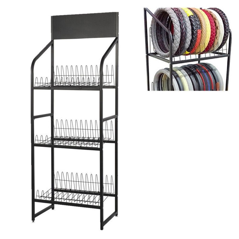 Free Standing Steering Wheel Cover Organiser Auto Parts Warehouse Stand