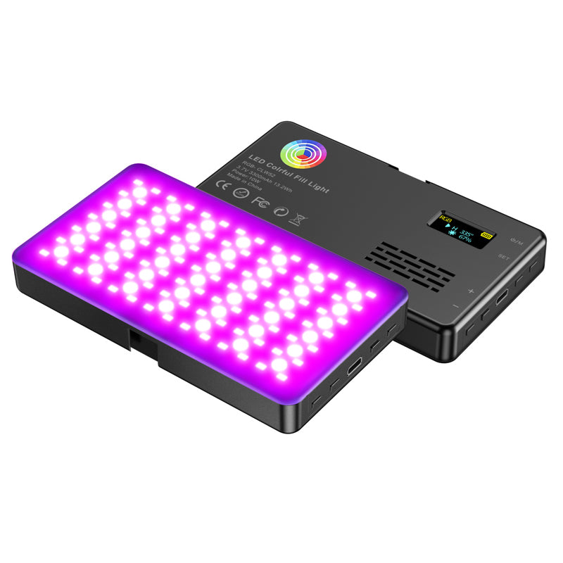 RGB LED Video Light Photography Fill Camera Lighting Panel- USB Rechargeable