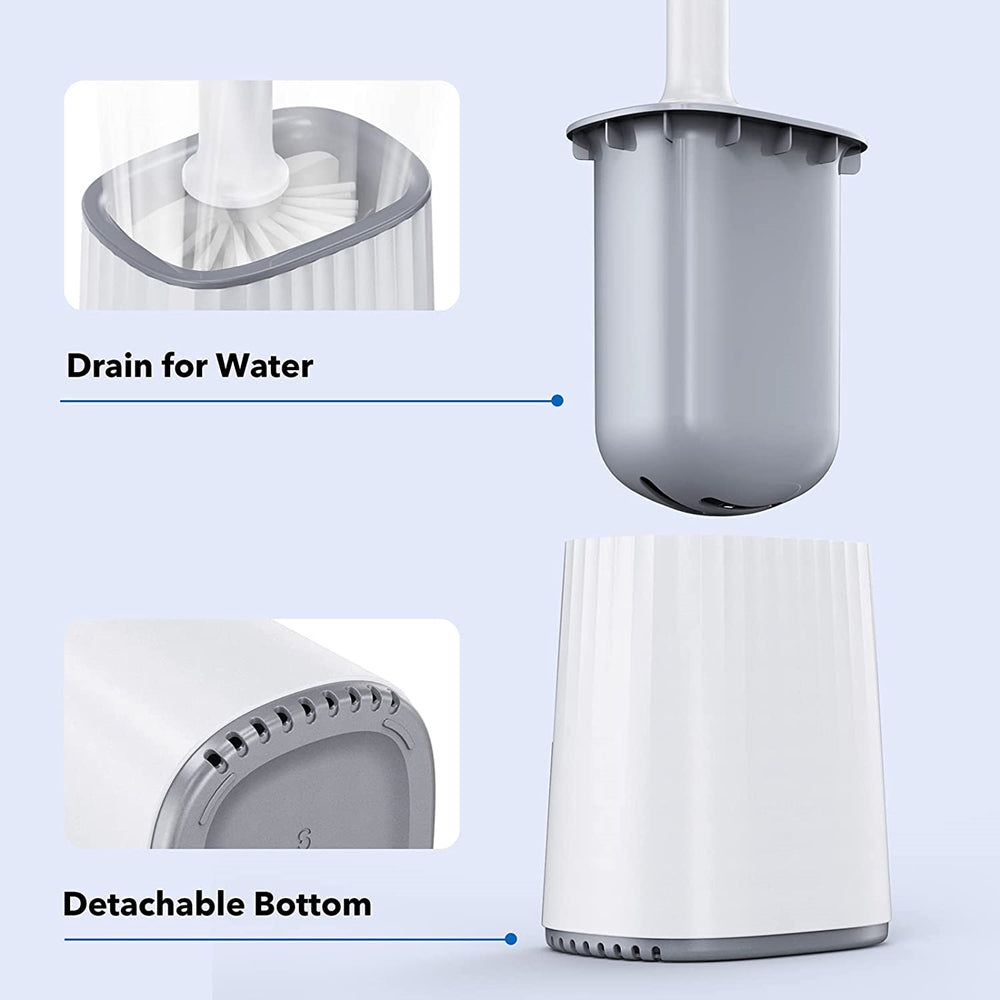 CLEANFOK Toilet Brush with Ventilated Holder - Odor-Free, Durable, and Hygienic