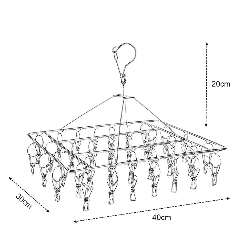 60 Pegs Stainless Steel Sock Underwear Hanging Drying Rack