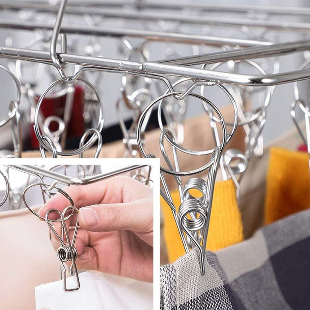 60 Pegs Stainless Steel Sock Underwear Hanging Drying Rack