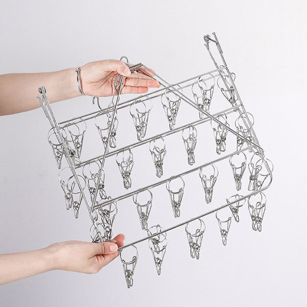 60 Pegs Stainless Steel Sock Underwear Hanging Drying Rack