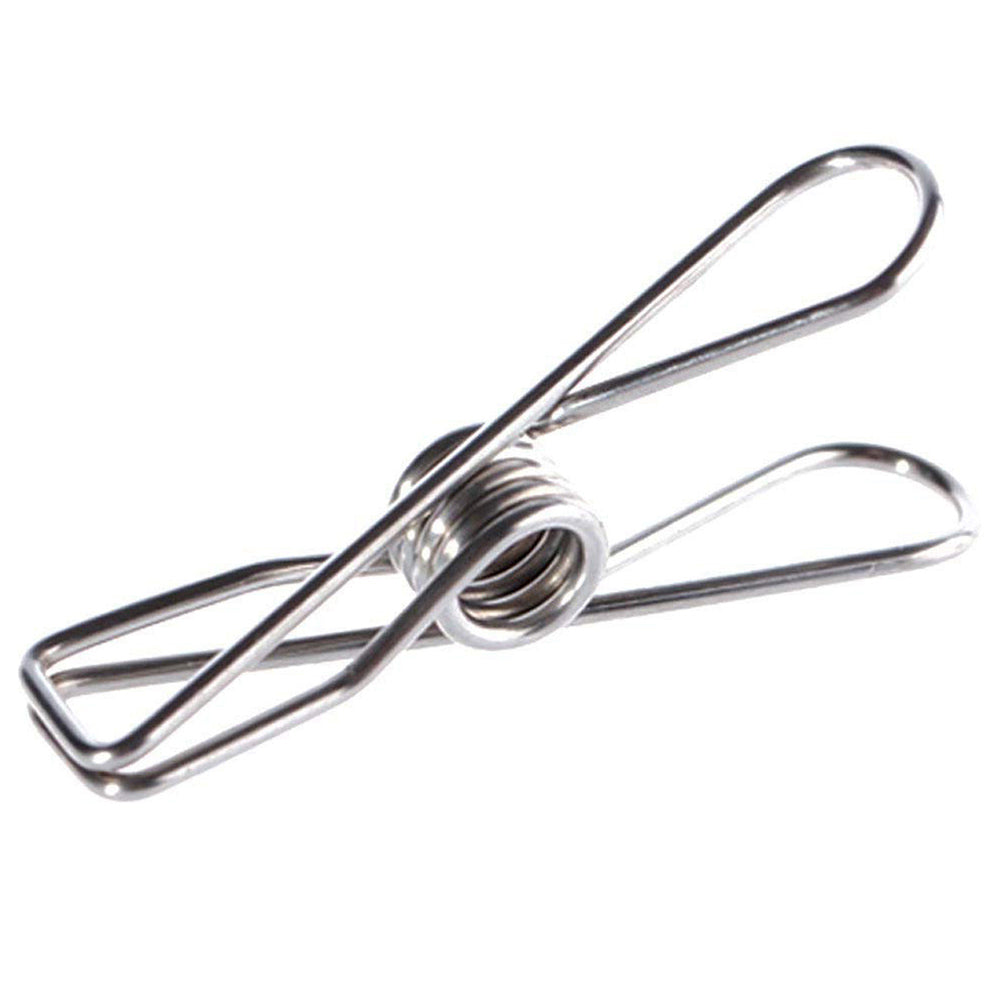 60pcs Stainless Steel Clothes Pegs Windproof Sealing Clamp