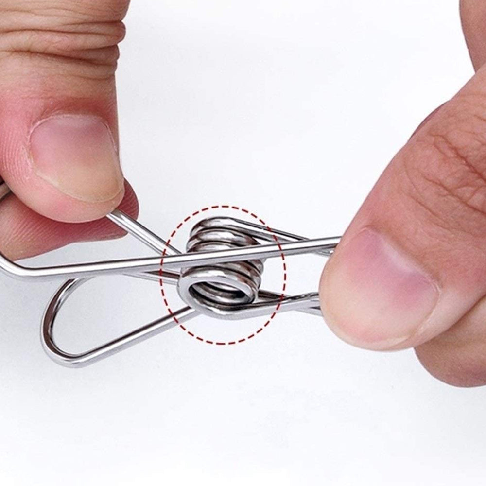 60pcs Stainless Steel Clothes Pegs Windproof Sealing Clamp