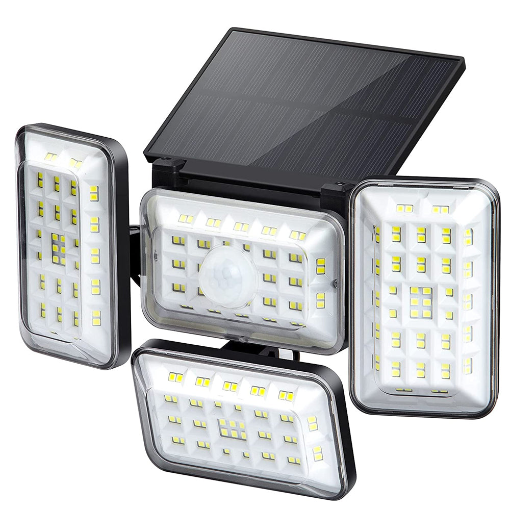 4 Head Solar Powered Motion Sensor Outdoor Flood Lamp