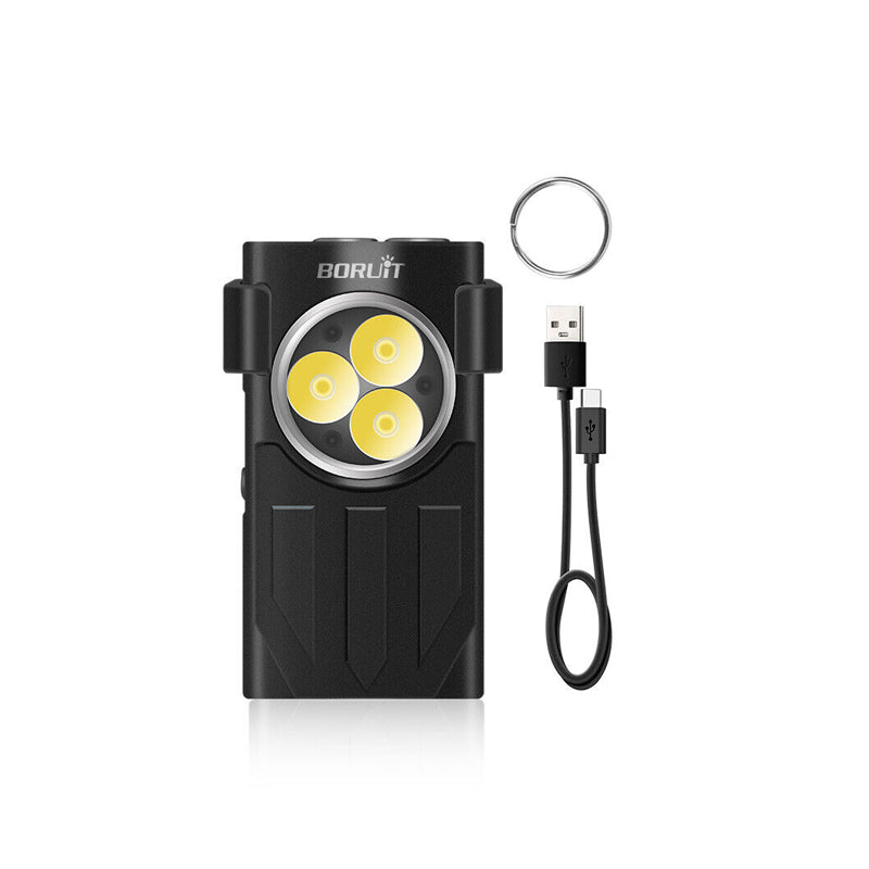 Waterproof LED Light Keychain Torch Lamp Flashlight  USB Rechargeable