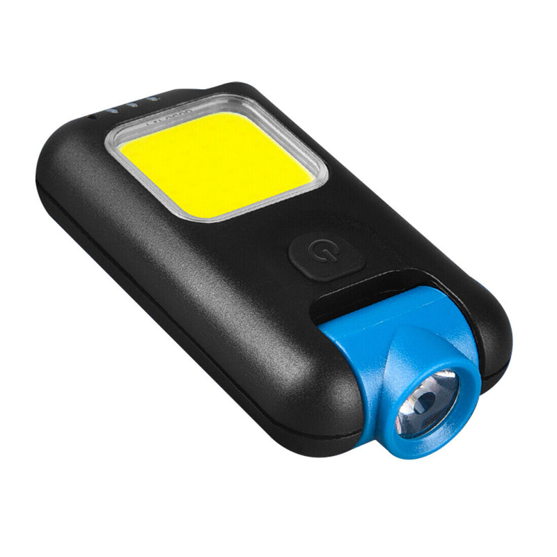 Mini LED Flashlight Keychain COB Work Light- USB Rechargeable