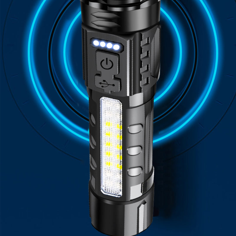 30W 14LED Tactical Flashlight White Laser Torch Lamp USB Charging