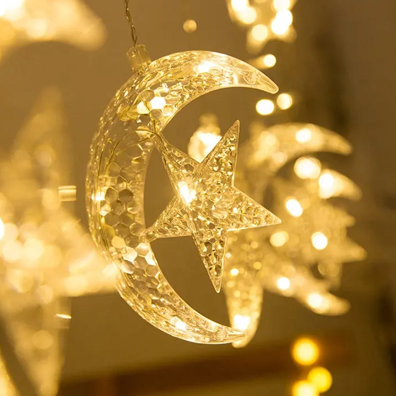 3.5m LED Curtain String Light Star & Moon Home Decorative Fairy Lamp