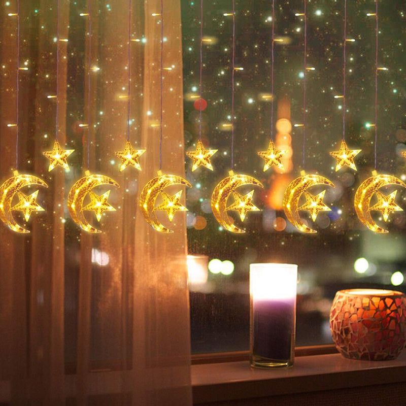 3.5m LED Curtain String Light Star & Moon Home Decorative Fairy Lamp
