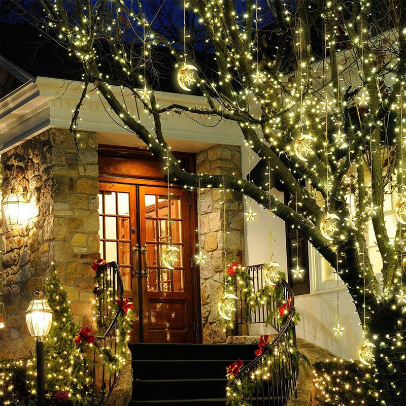 3.5m LED Curtain String Light Star & Moon Home Decorative Fairy Lamp