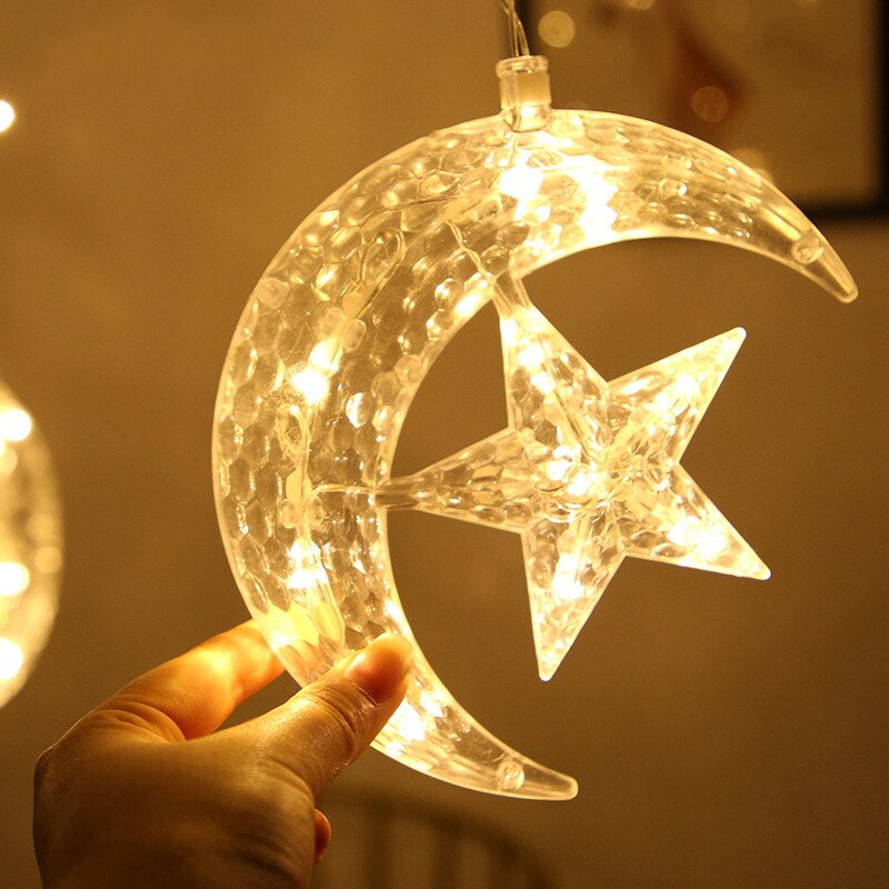 3.5m LED Curtain String Light Star & Moon Home Decorative Fairy Lamp