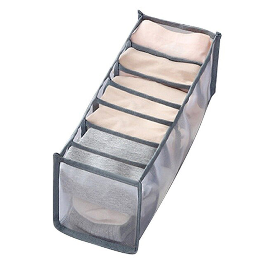 7 Grids Mesh Foldable Clothes Storage and Drawer Organizer