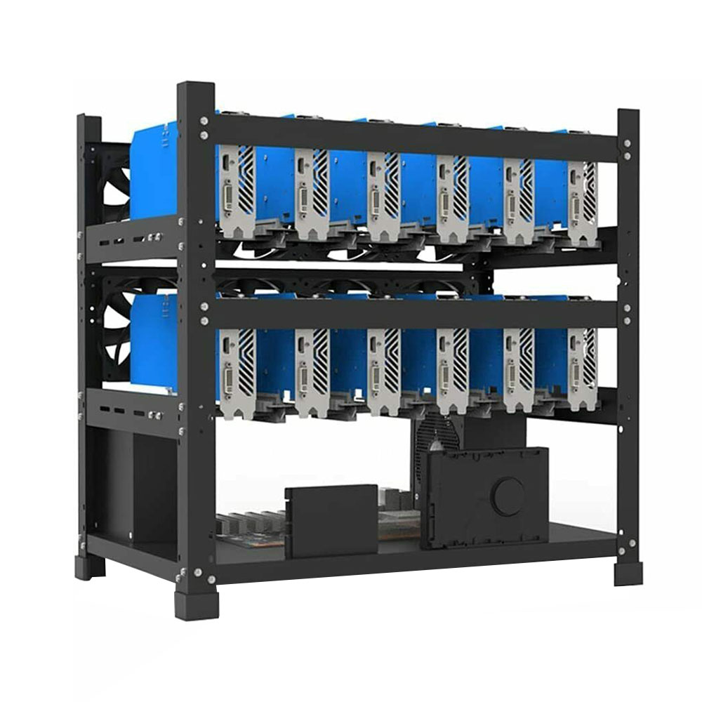 6/8/12 GPU Mining Rig Open Air Steel Miner Rig Case Parts Frame Crypto Coin Rack