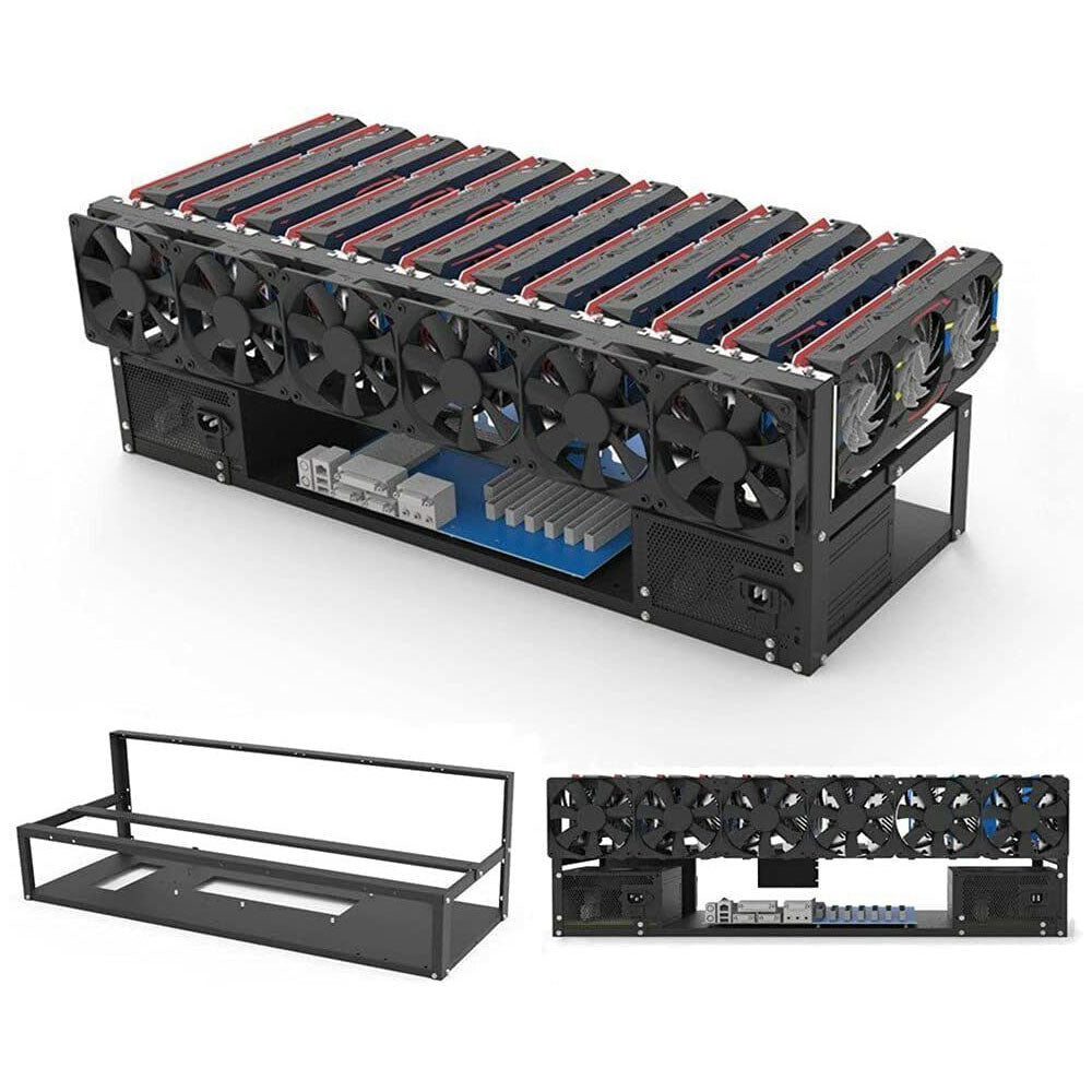 6/8/12 GPU Mining Rig Open Air Steel Miner Rig Case Parts Frame Crypto Coin Rack