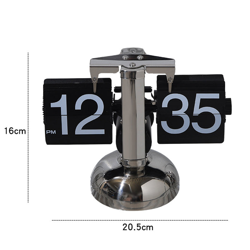 Automatic Page Turner Mechanical Desktop Vintage Clock- Battery Powered