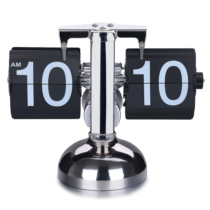 Automatic Page Turner Mechanical Desktop Vintage Clock- Battery Powered