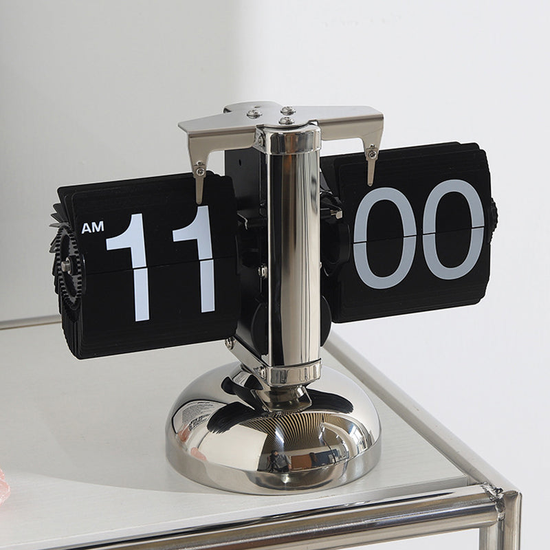 Automatic Page Turner Mechanical Desktop Vintage Clock- Battery Powered