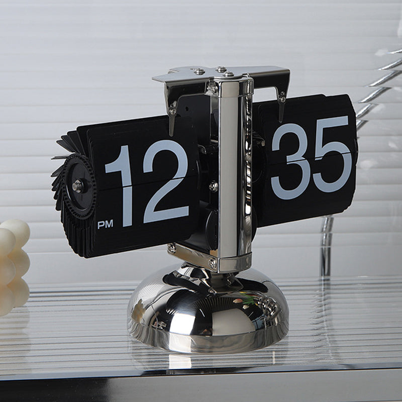 Automatic Page Turner Mechanical Desktop Vintage Clock- Battery Powered