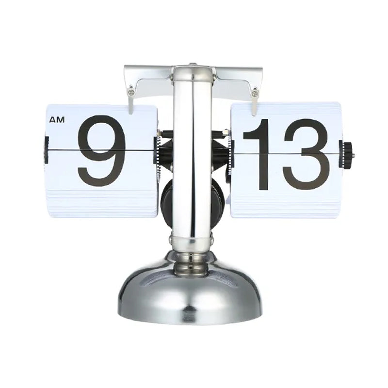 Automatic Page Turner Mechanical Desktop Vintage Clock- Battery Powered