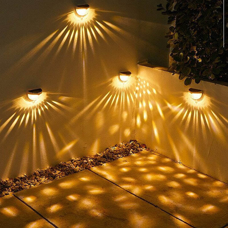 4 Pcs Waterproof Solar LED Wall Light for Garden and Outdoor- Solar Powered