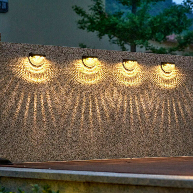 4 Pcs Waterproof Solar LED Wall Light for Garden and Outdoor- Solar Powered