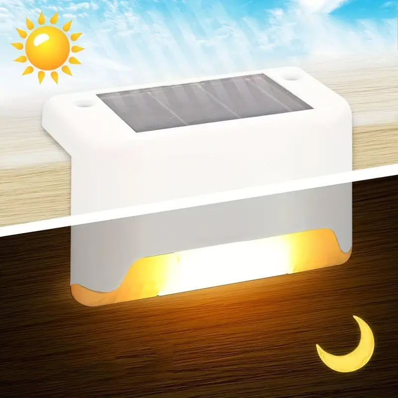 4 Pcs Waterproof Solar Deck and Outdoor Path LED Light- Solar Powered