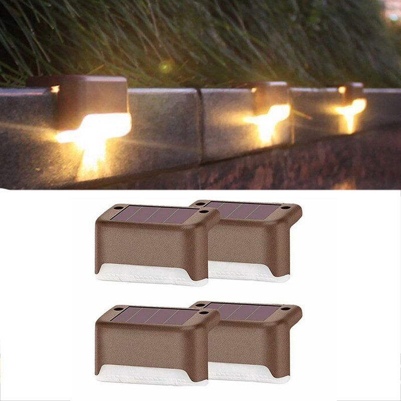 4 Pcs Waterproof Solar Deck and Outdoor Path LED Light- Solar Powered