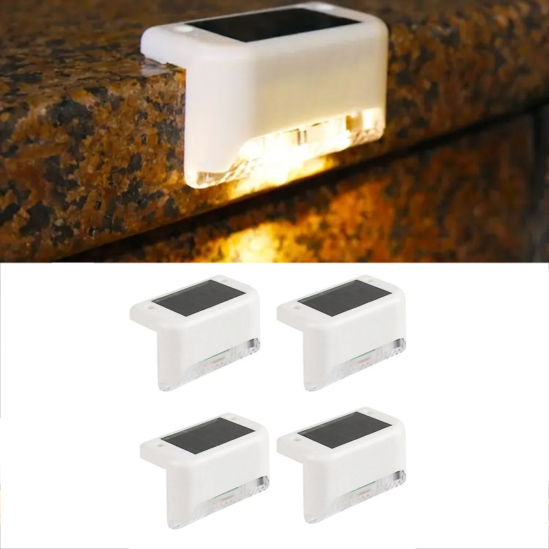 4 Pcs Waterproof Solar Deck and Outdoor Path LED Light- Solar Powered