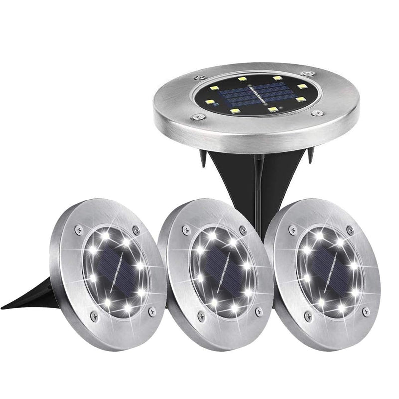 4 Pcs Solar Powered LED Light for Outdoor Garden Inground Recessed