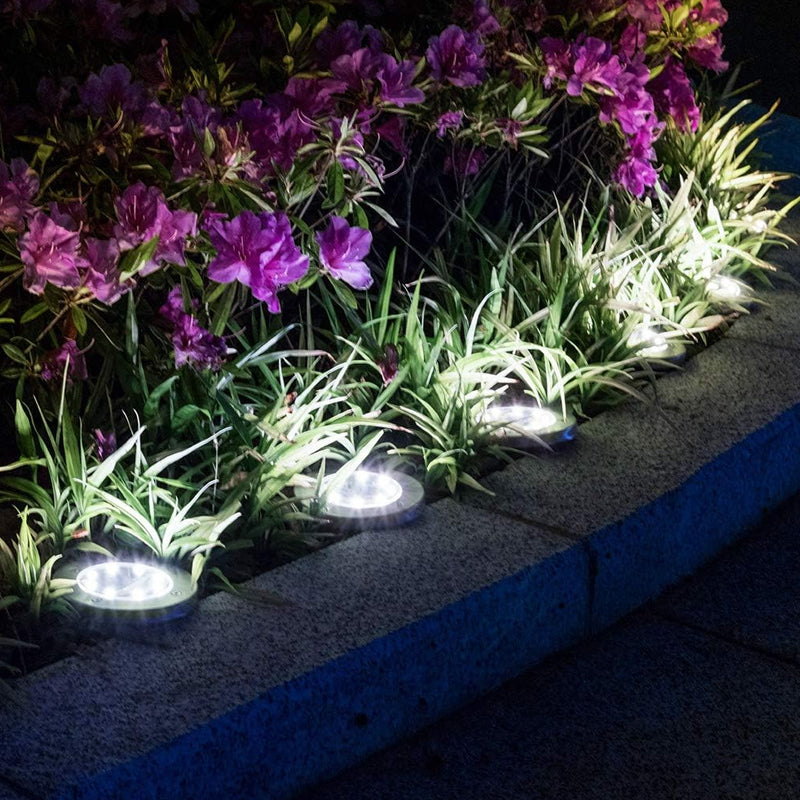 4 Pcs Solar Powered LED Light for Outdoor Garden Inground Recessed