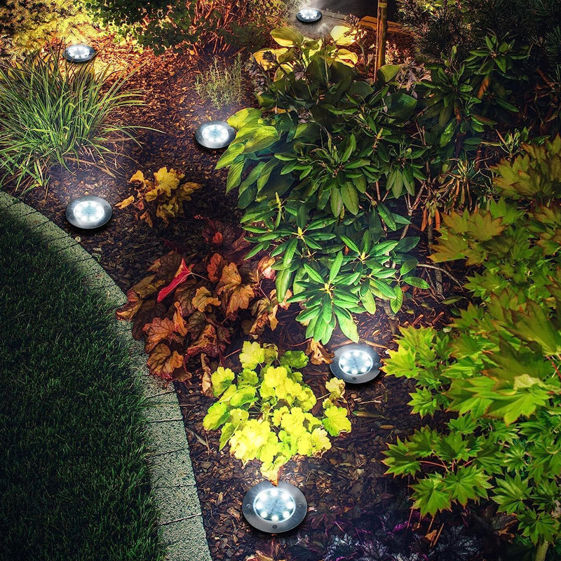 4 Pcs Solar Powered LED Light for Outdoor Garden Inground Recessed