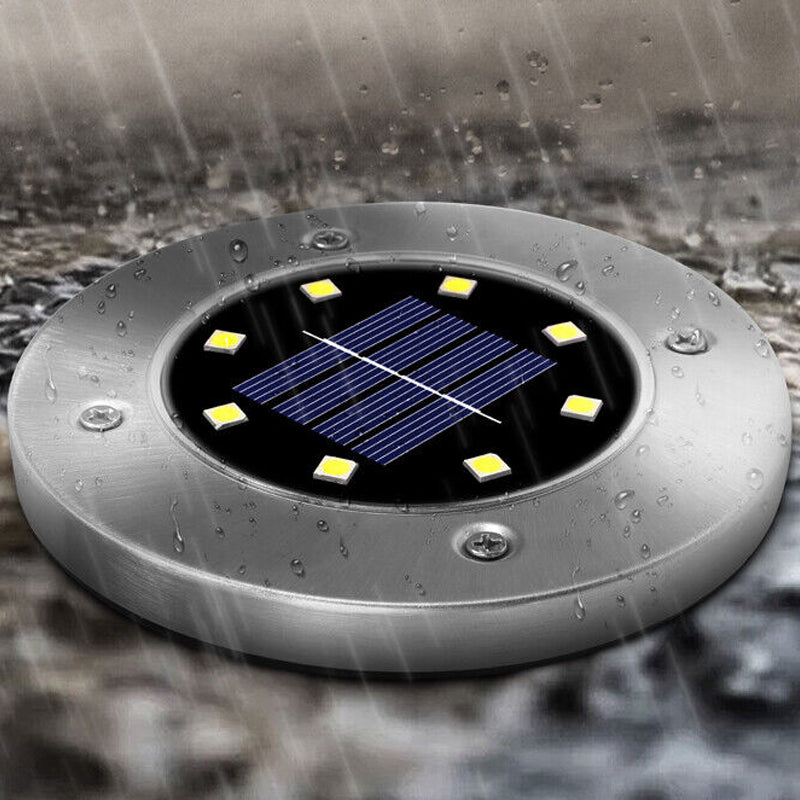 4 Pcs Solar Powered LED Light for Outdoor Garden Inground Recessed