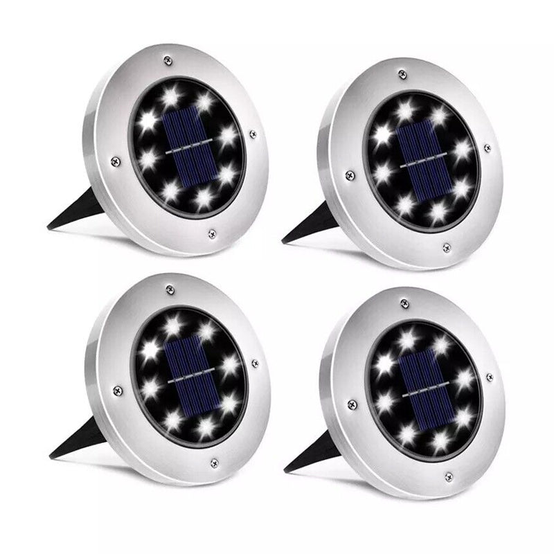 4 Pcs Solar Powered LED Light for Outdoor Garden Inground Recessed