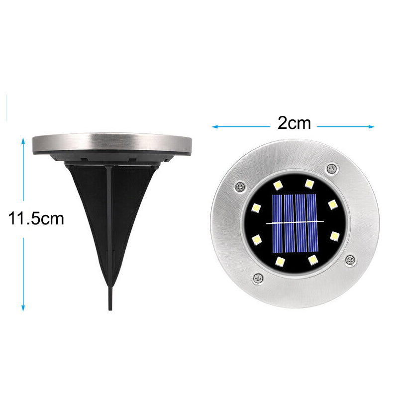 4 Pcs Solar Powered LED Light for Outdoor Garden Inground Recessed