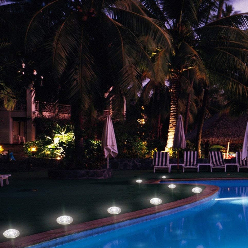 4 Pcs Solar Powered LED Light for Outdoor Garden Inground Recessed