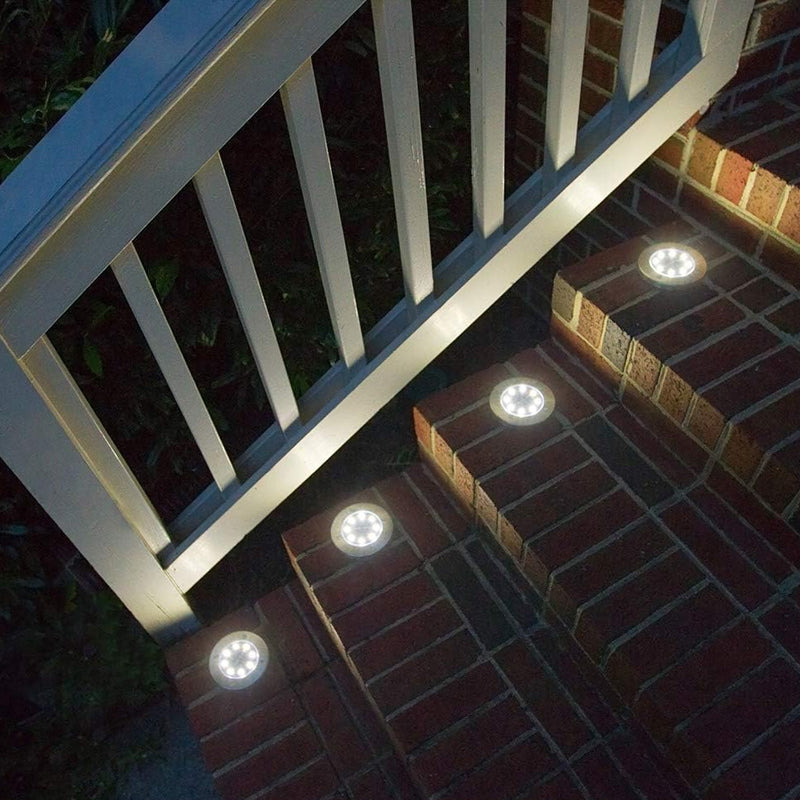 4 Pcs Solar Powered LED Light for Outdoor Garden Inground Recessed