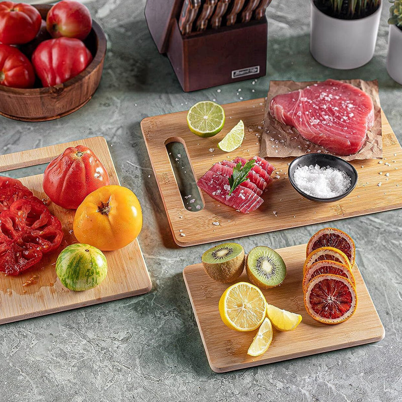 Premium Bamboo Cutting, Chopping Board and Serving Plate - 3 sizes
