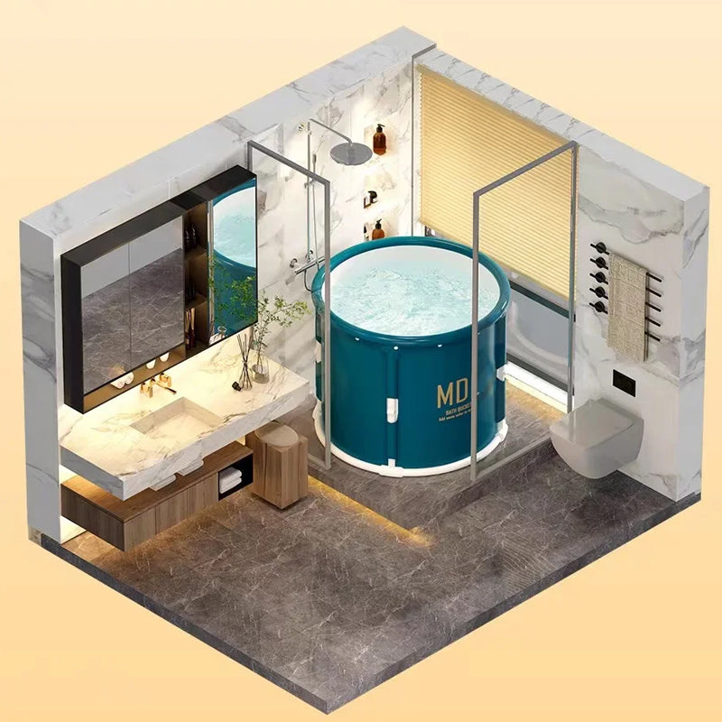 One-Click Collapsible Portable Bucket Type Water Bathtub