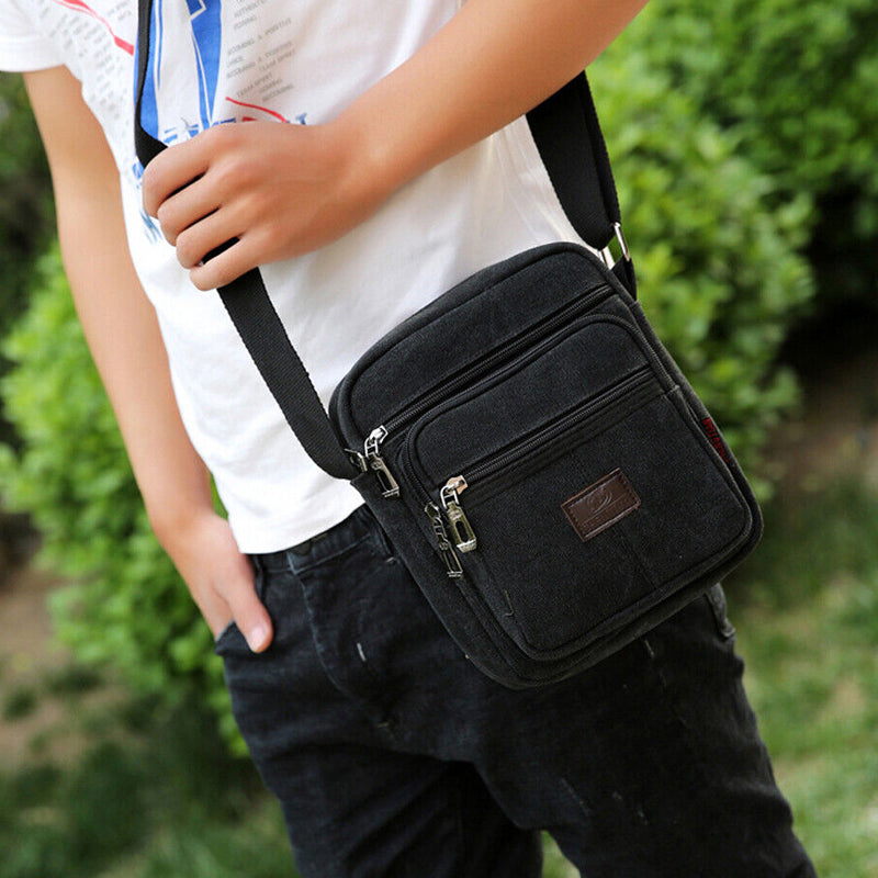 Retro Style Men's Canvas Messenger and Crossbody Satchel Bag