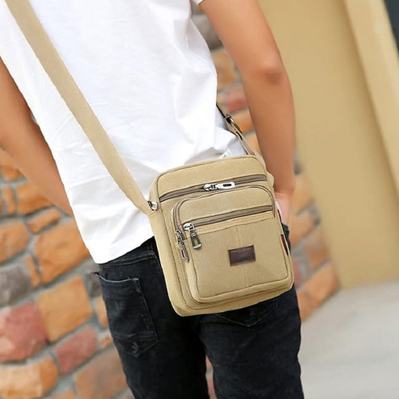 Retro Style Men's Canvas Messenger and Crossbody Satchel Bag