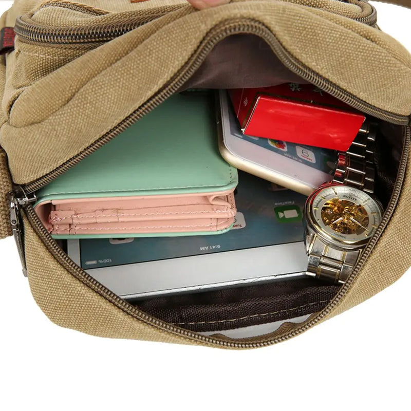 Retro Style Men's Canvas Messenger and Crossbody Satchel Bag