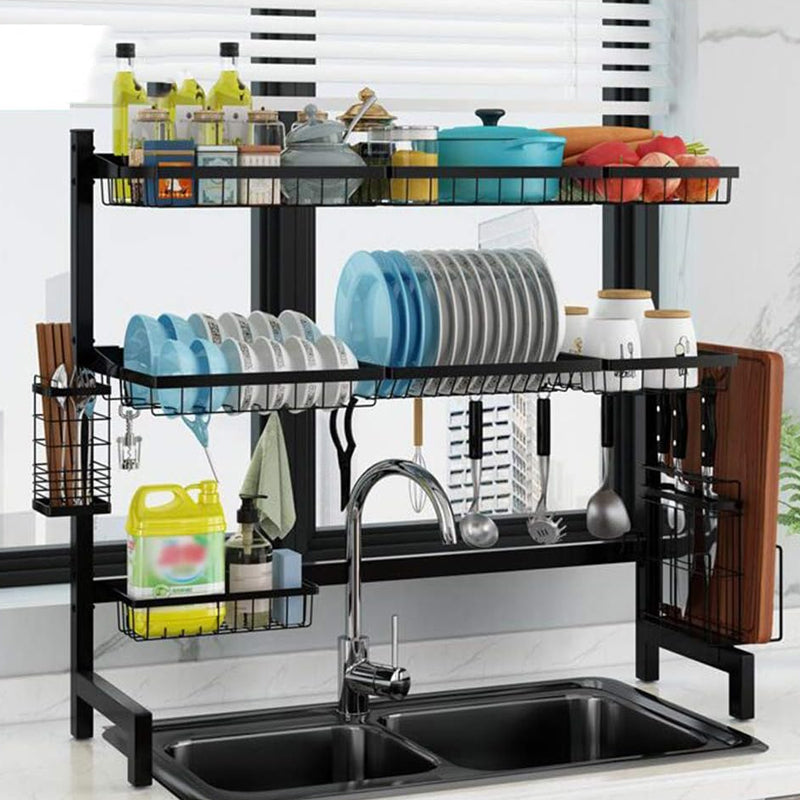 1 / 2 Tier Stainless Steel Dish Drying Rack and Kitchen Cutlery Organize