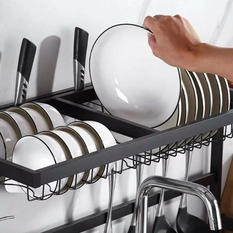 1 / 2 Tier Stainless Steel Dish Drying Rack and Kitchen Cutlery Organize