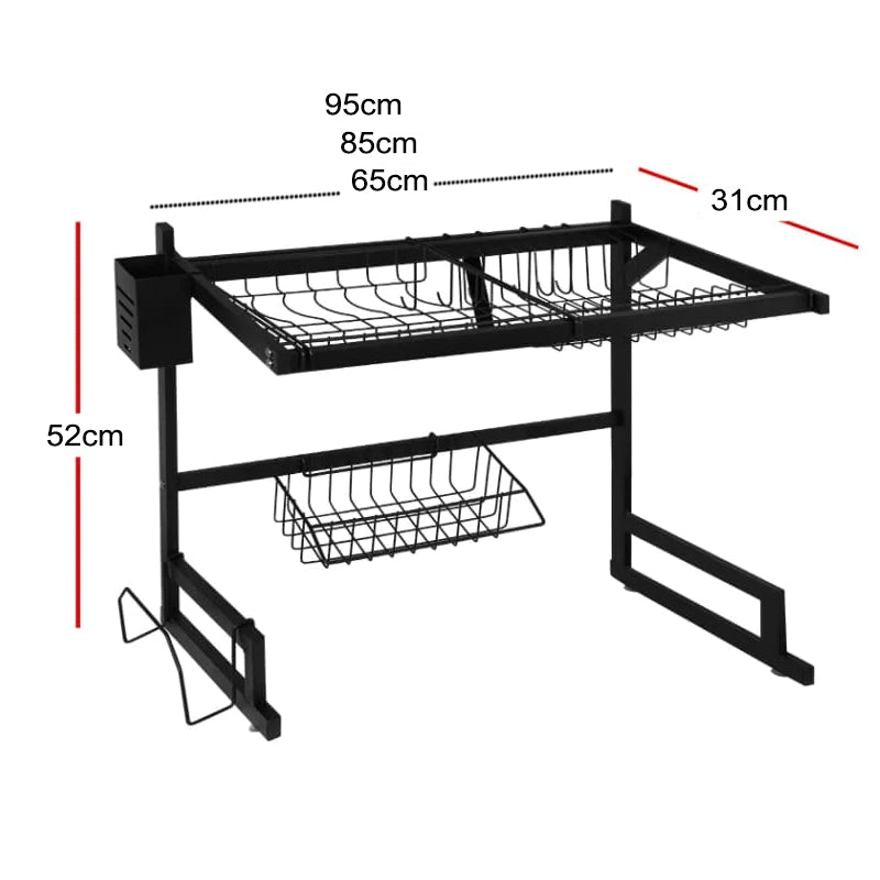 1 / 2 Tier Stainless Steel Dish Drying Rack and Kitchen Cutlery Organize