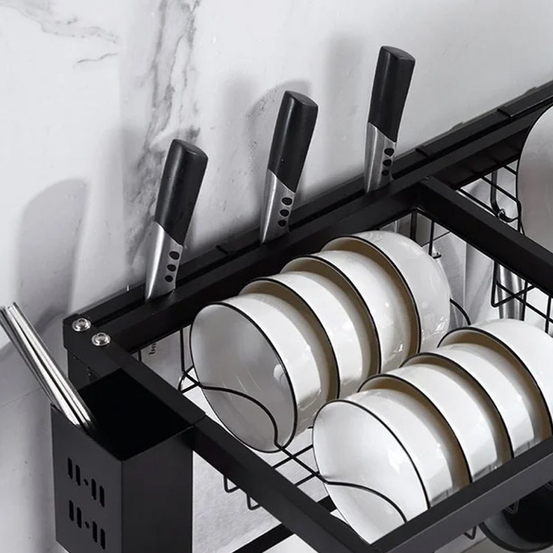 1 / 2 Tier Stainless Steel Dish Drying Rack and Kitchen Cutlery Organize