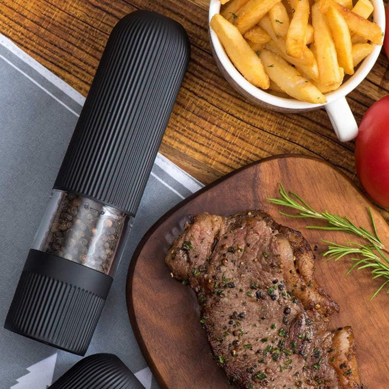 One-Hand Electric Salt Grinder and Pepper Mill with LED Light- Battery Operated